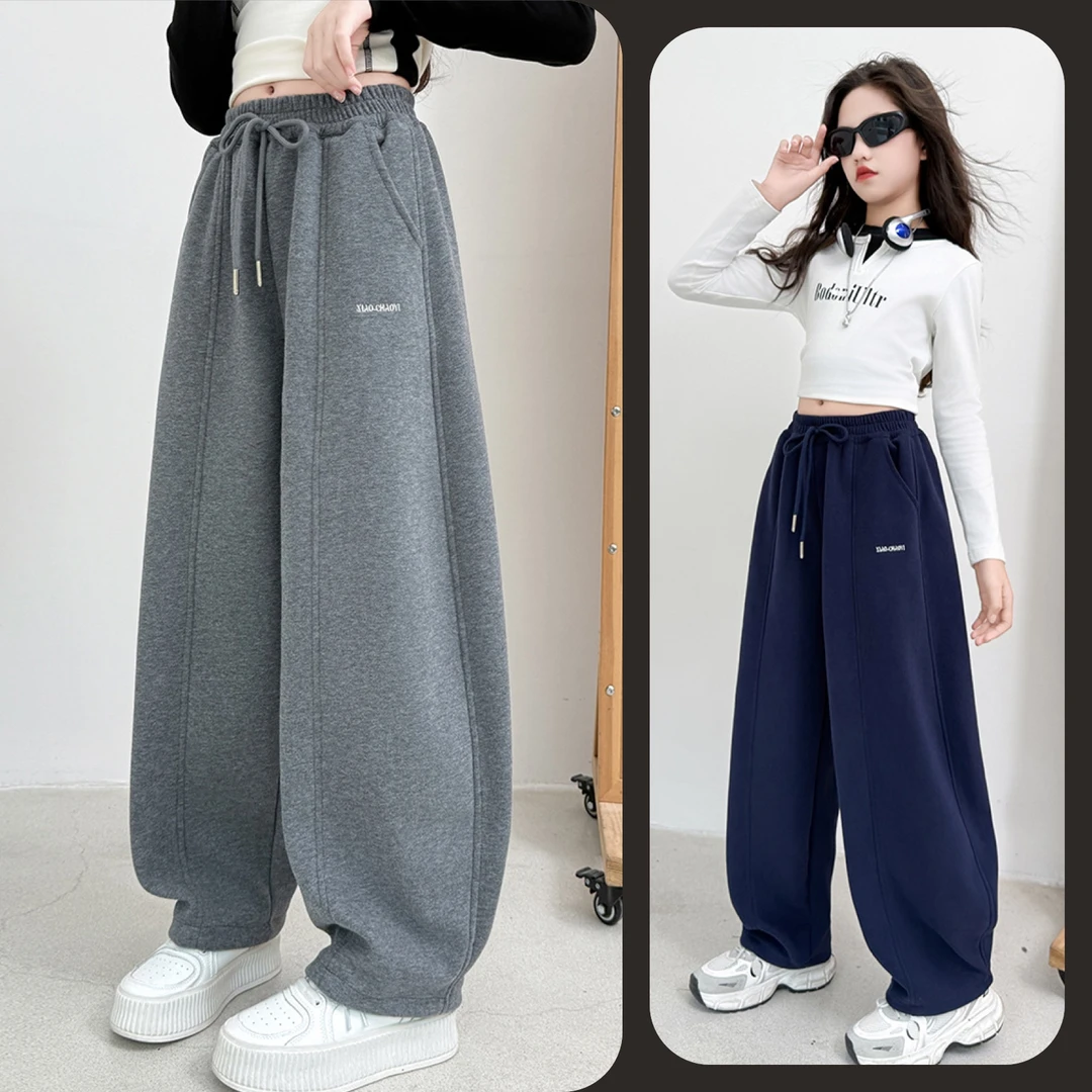 女童新款时尚休闲运动卫裤6~12岁中大童洋气时髦宽松百搭洋气韩版