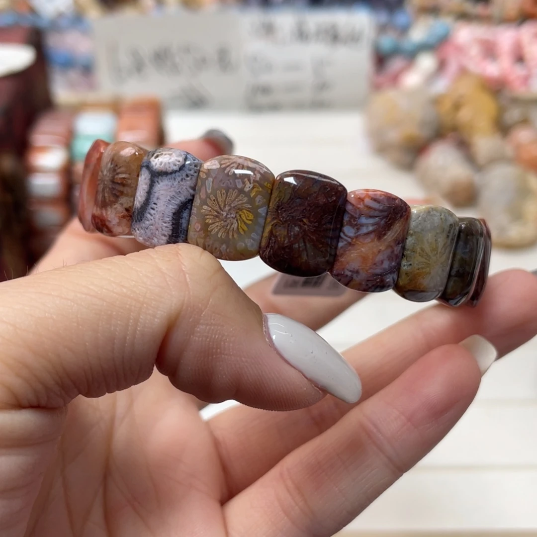 未镶嵌手链硅化玉莎****～024