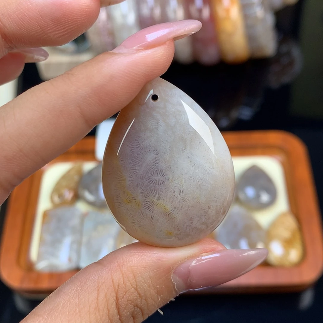 【闪购商品】颈饰未镶嵌硅化珊瑚（珊瑚玉）霞*