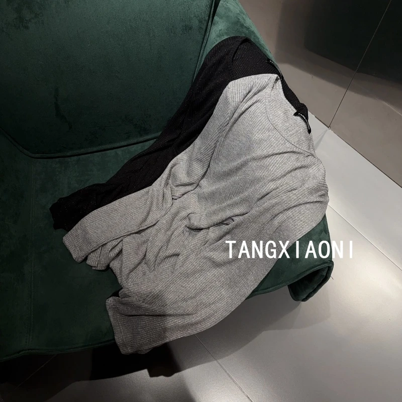 订单出 【素银黑】银黑闪闪 慵懒大版 针织上衣