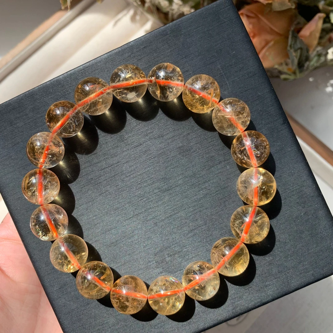 HS010天然黄水晶单圈手链黄阿塞男女款多样性发一