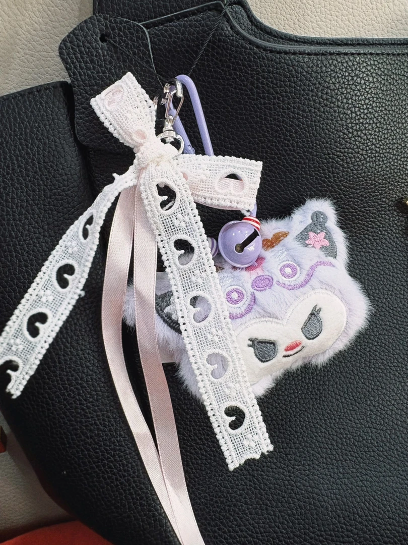 芭蕾爱心少女蝴蝶结奶蓝缎带包挂件新款挂链可爱多元素丝带钥匙扣