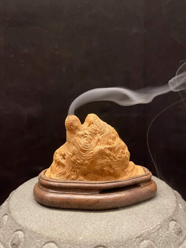 纯天然荔枝木树瘤随型香炉