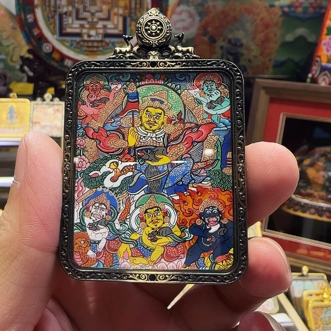 装裱画风****六路财神带壳子的