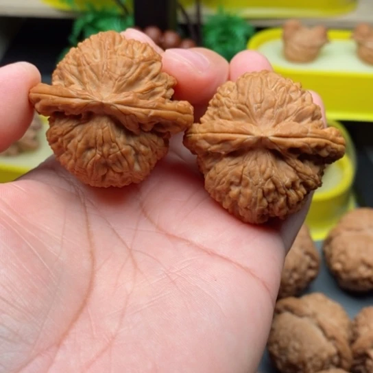 把件文玩核桃白狮子