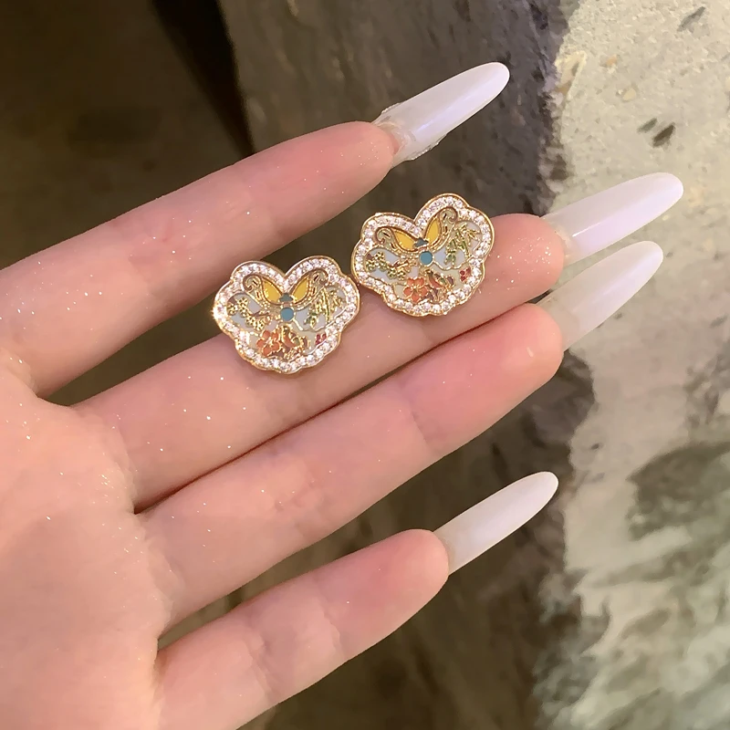 铜合金耳饰 新中式祥云气质耳环百搭精致国风爆款高级感耳饰