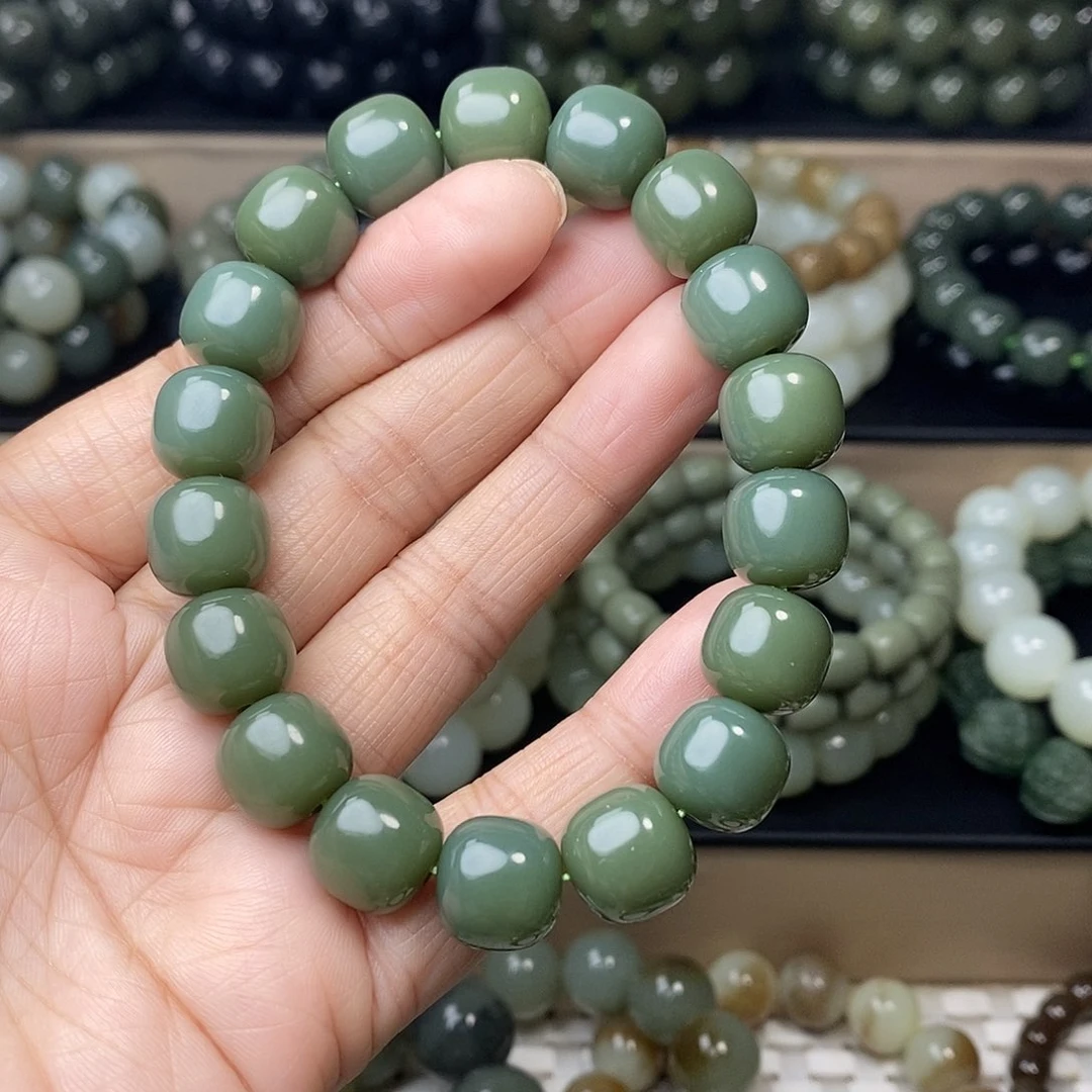 和田玉手链未镶嵌半*闲卡12