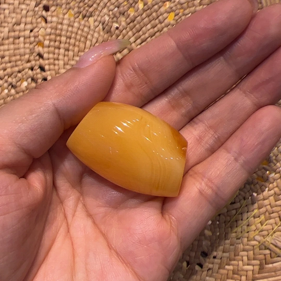 未镶嵌蜜蜡裸石焦皮橘拉丝马蹄珠