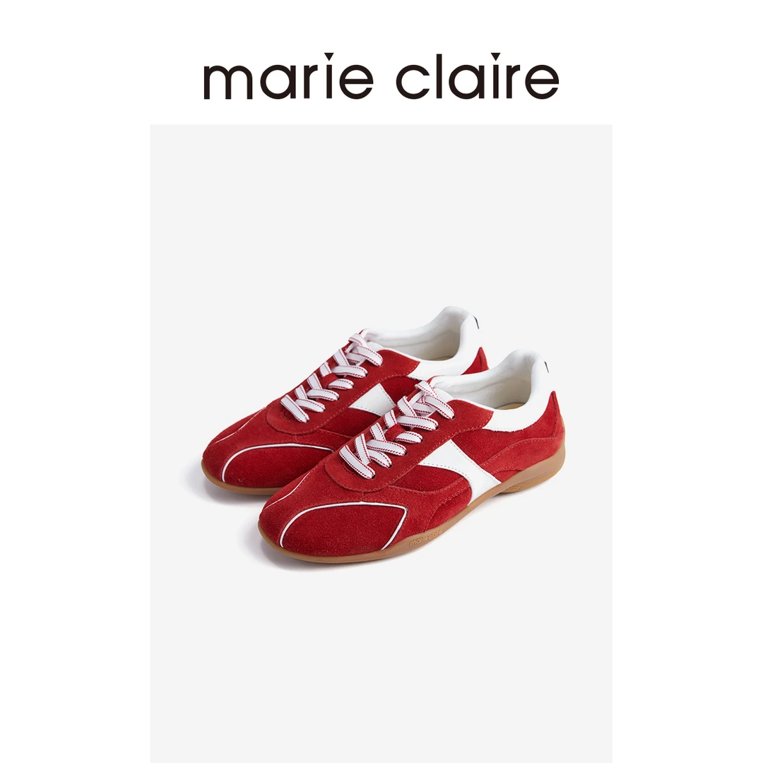 MC女鞋美式薄底德训鞋牛反绒芭蕾休闲运动鞋marieclaire女鞋