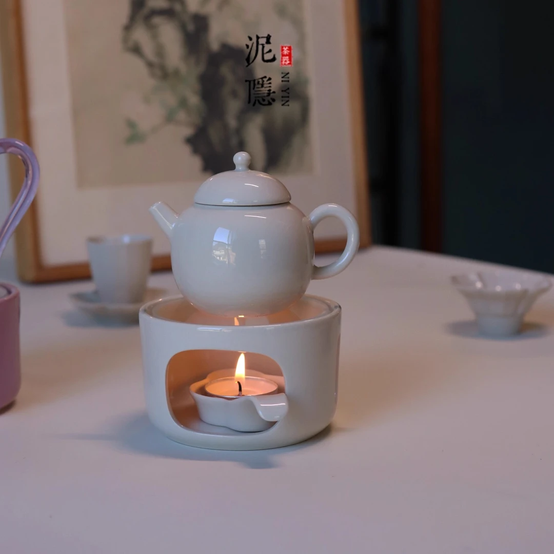 泥隐陶瓷温茶炉日式蜡烛温茶底座简约保温紫砂壶加热花茶暖茶器