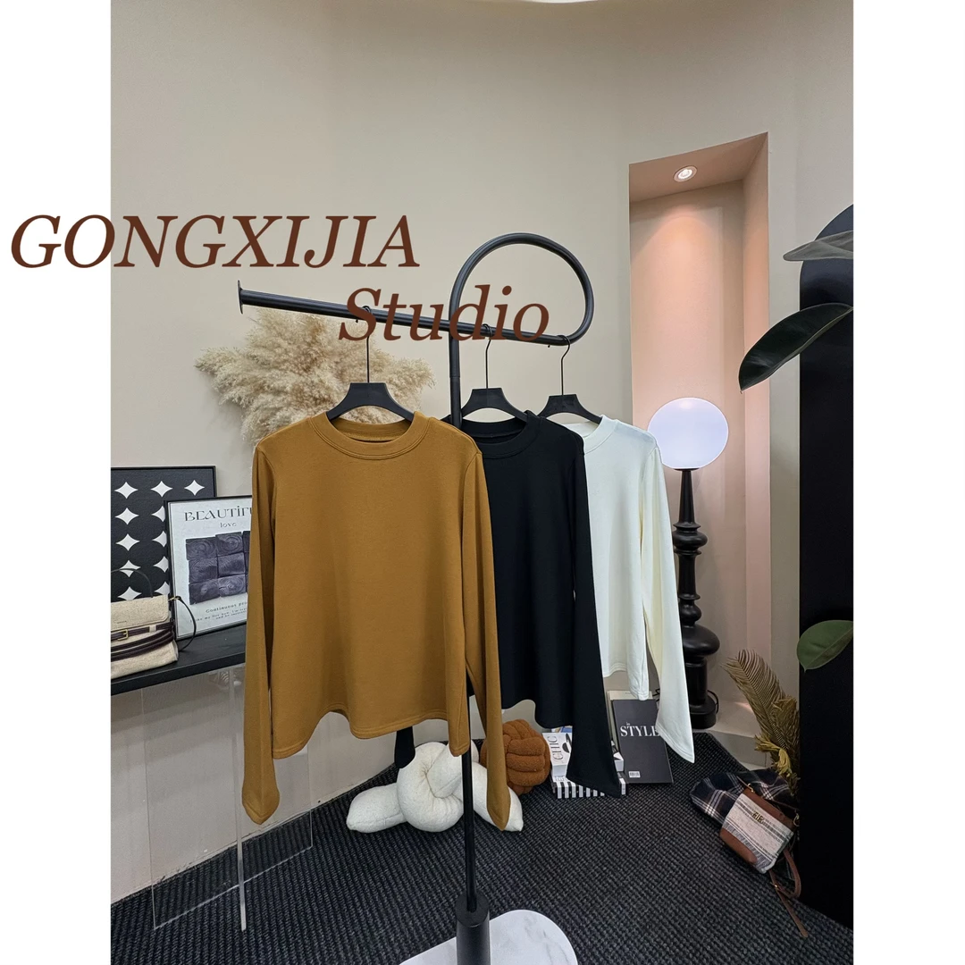 「Gong喜」大码 正肩中领抓绒打底衫
