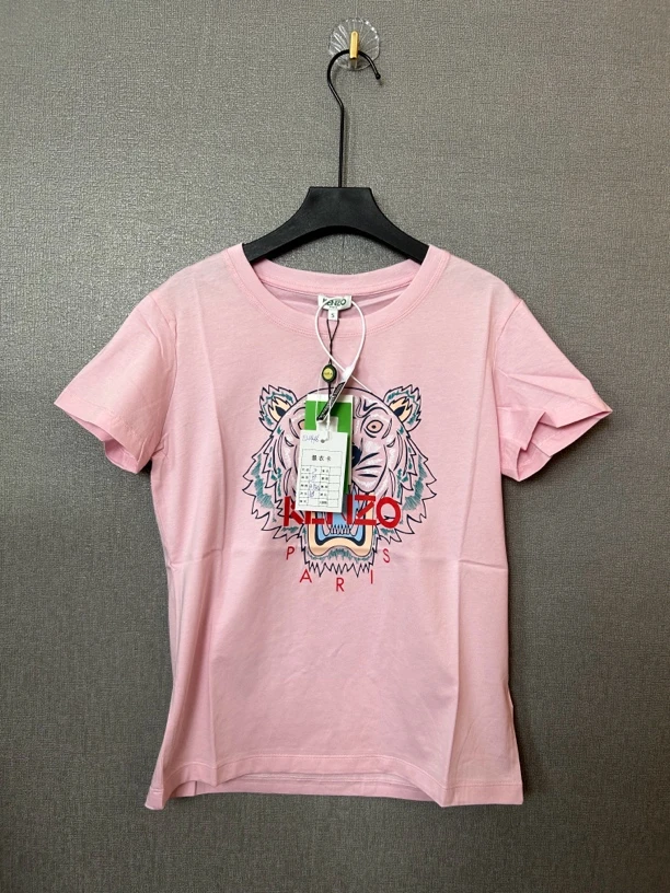 99新 KENZO/肯佐 粉色虎头半袖T恤