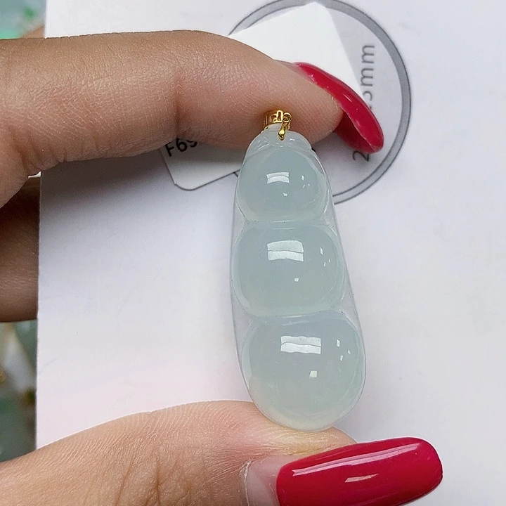 颈饰18K金镶嵌翡翠天然翡翠