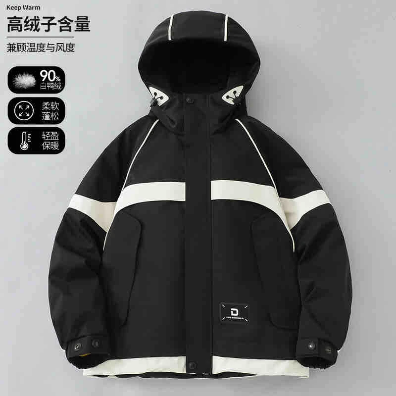 KQL轻奢90绒派克夹克羽绒服男女短款潮新款工装立领商场同款潮牌