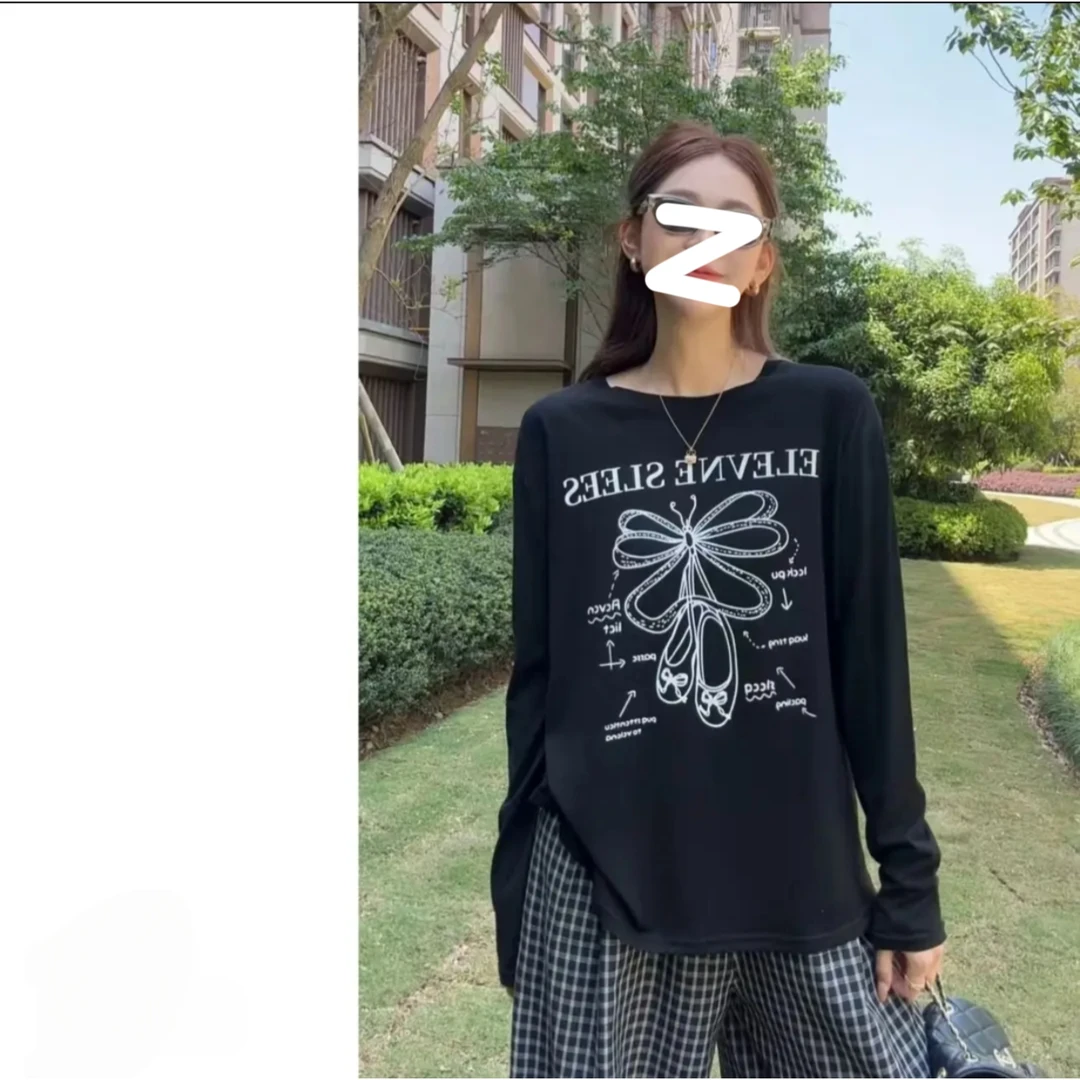 美式露肩侧抽褶收腰 t恤女夏季蝴蝶结印花微透冰凉防晒罩衫上衣女