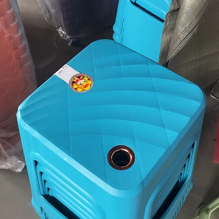 塑料1334加厚波纹大号餐桌凳10个装蓝色