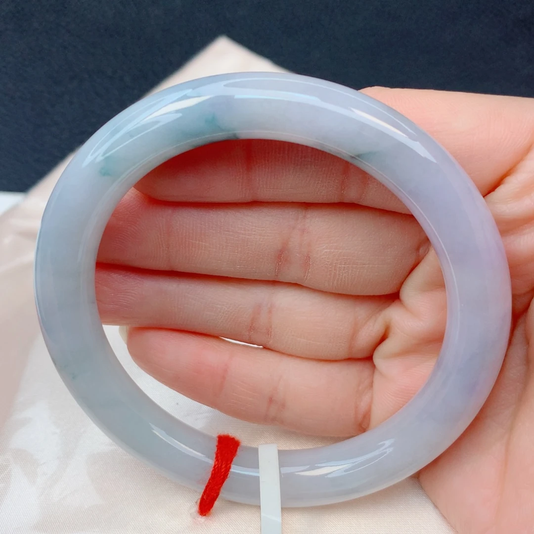 翡翠未镶嵌手镯53-54紫罗兰飘花