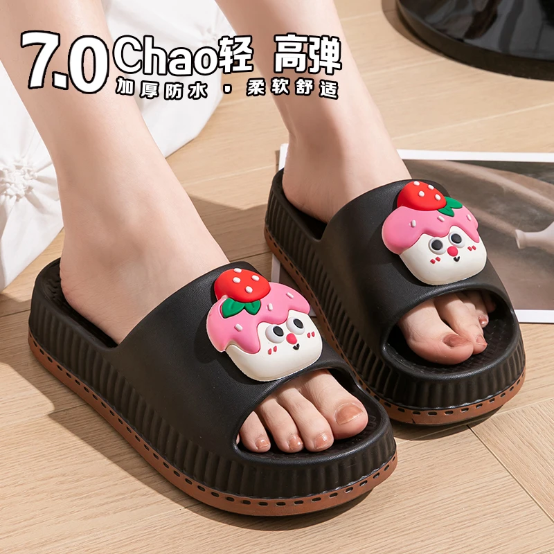 EVA厚底拖鞋女2025夏新款卡通外穿超软增高颜值居家室内防滑女鞋