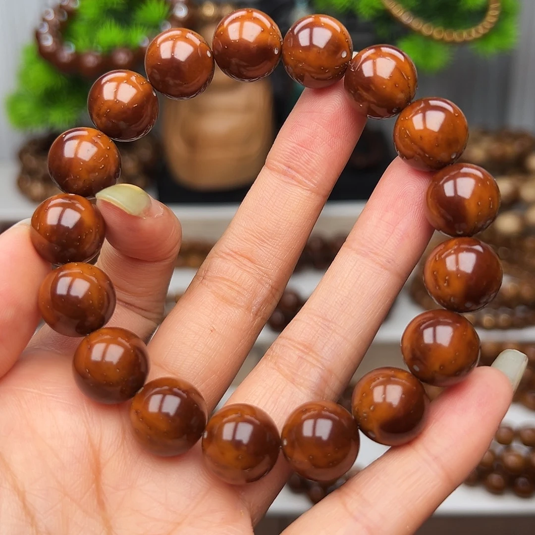 紫金鼠手串卡13半实心光珠