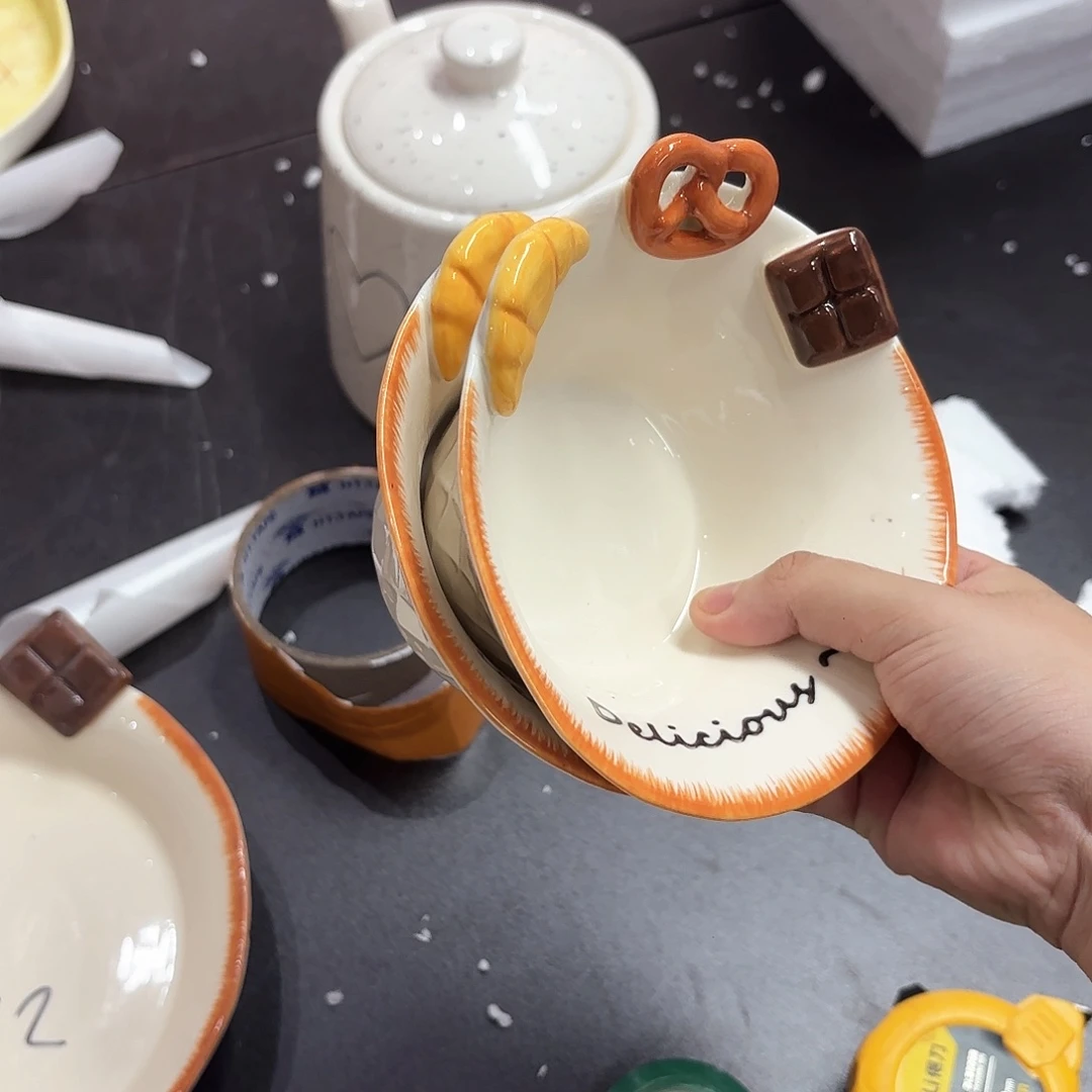 棉麻微瑕一对米饭碗减水