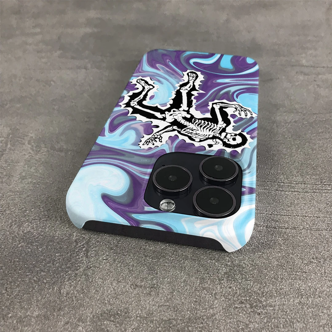 漩涡骷髅适用苹果16pro手机壳iPhone15/14/13硬创意12/11半包菲林