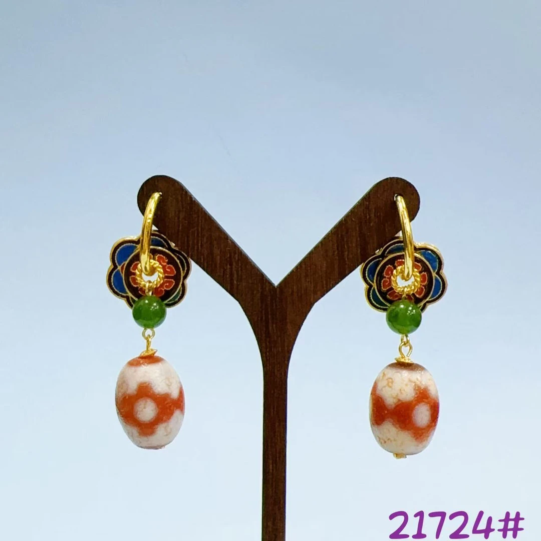 非金属珐琅耳饰 21724耳坠耳环耳钩耳饰百搭多样(发一)