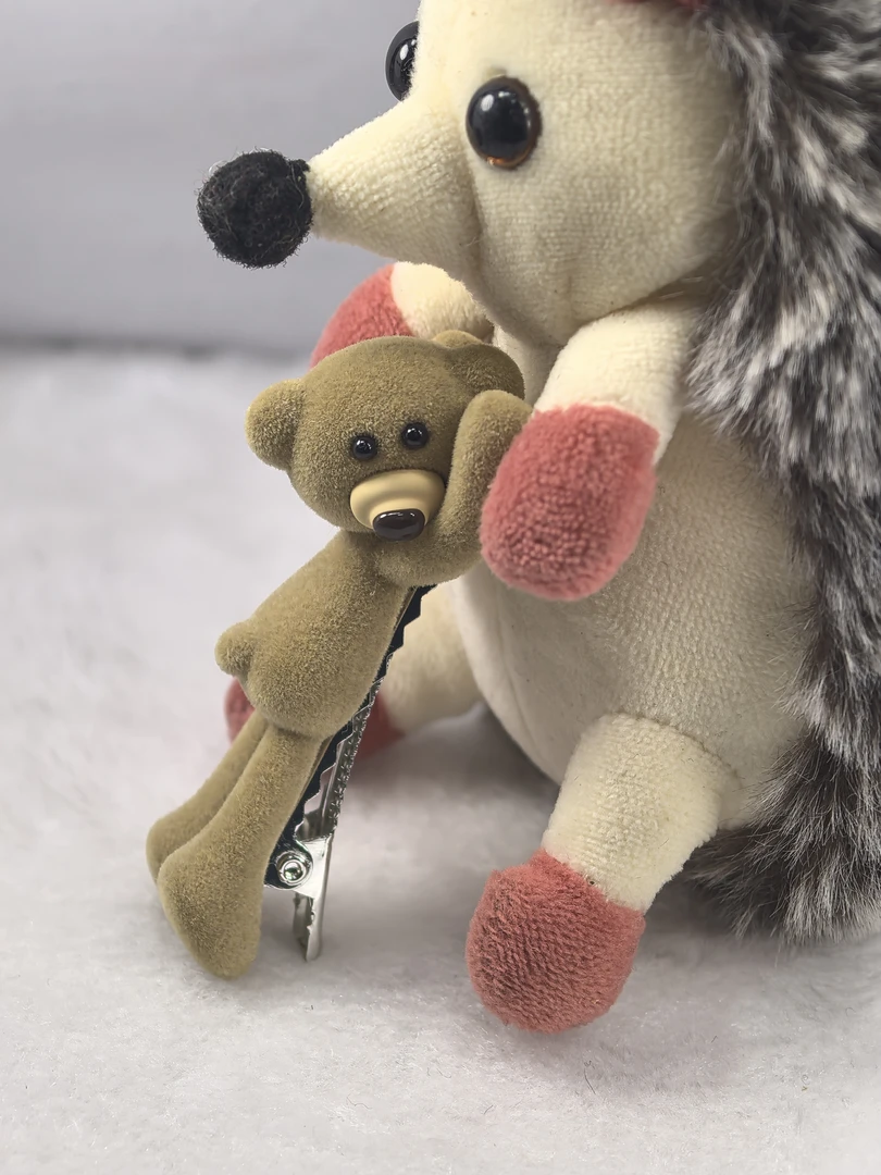 可爱小熊毛绒发夹卡通玩偶少女心高颜值情侣礼物新款发饰