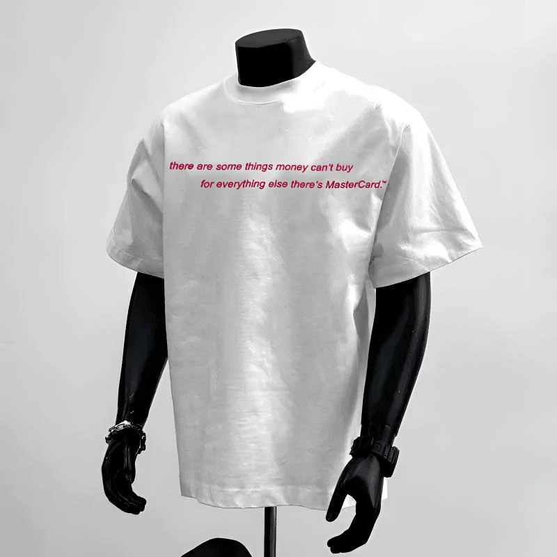 重磅纯棉短袖T恤字母印花宽松款夏季潮流ins上衣圆领白色休闲半袖