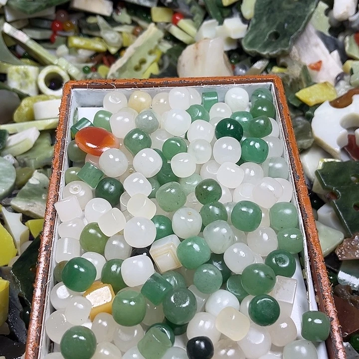 未镶嵌透闪石质玉珠宝奇石珠子没孔