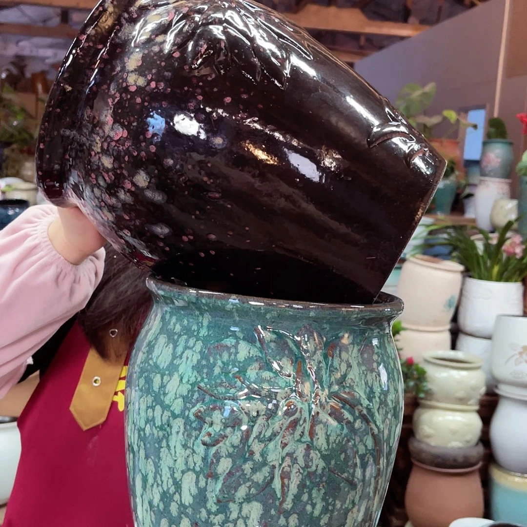 紫砂花盆高度25口径20