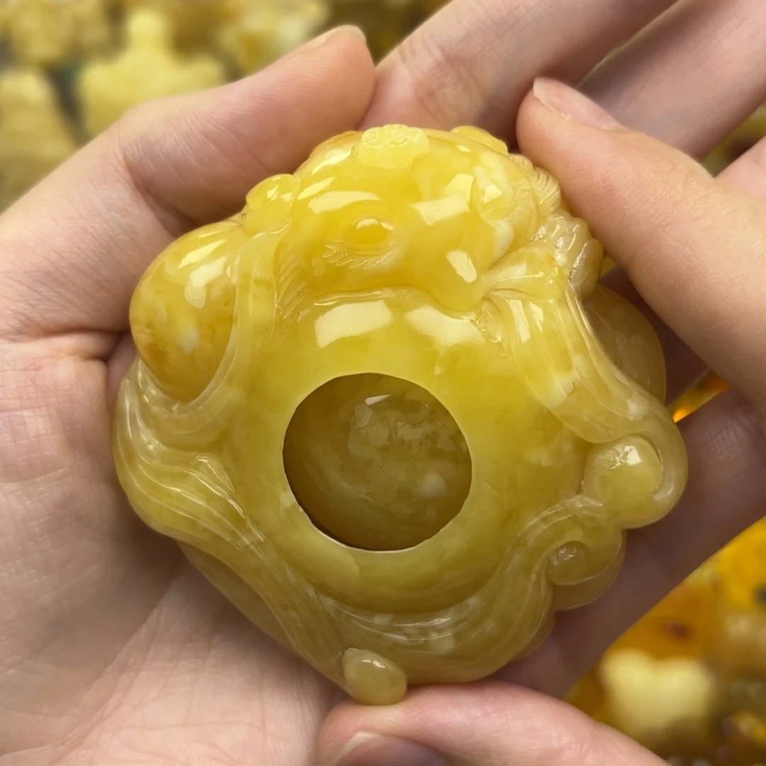 未镶嵌蜜蜡裸石蜜蜡吊坠打孔不退不换