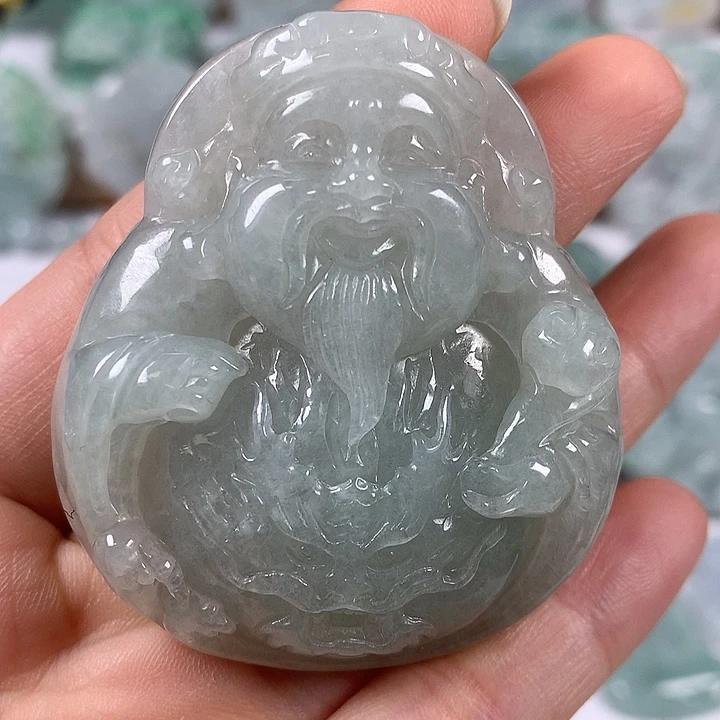 翡翠未镶嵌颈饰立体财神爷福利卡厚12+