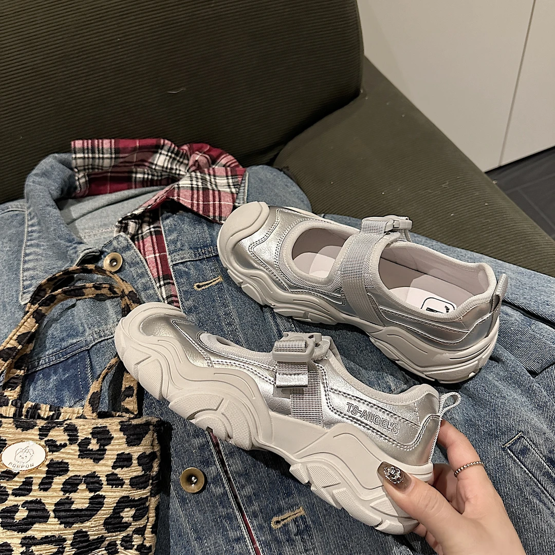 【LP】TS运动休闲2025春季新款镂空包头透气百搭玛丽珍鞋MTX47318-X