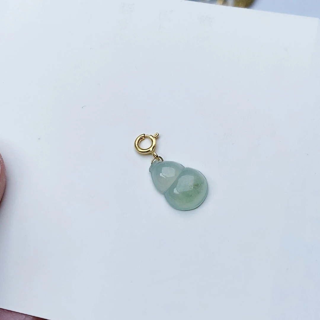 翡翠颈饰18K金镶嵌青**号葫芦