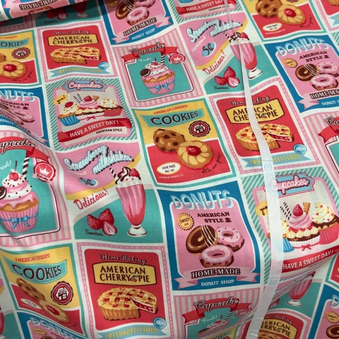 棉国现打折款昭和风甜品20支棉一米