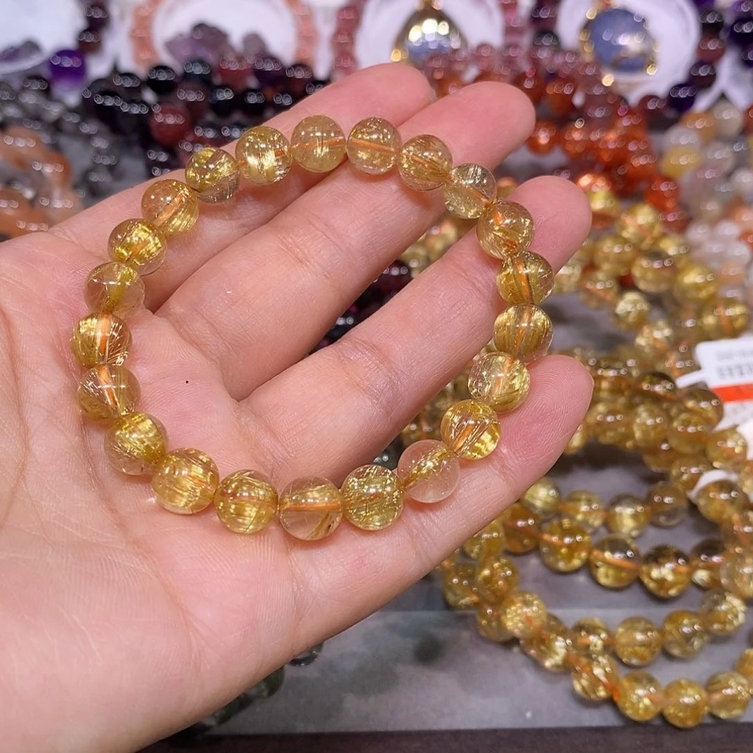 未镶嵌手链水晶一****?金钛晶8
