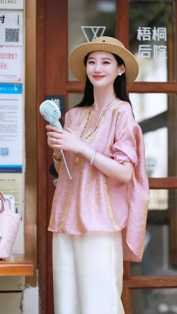 《金粉世家》夏季新中式时尚百搭气质宽松衬衫5822