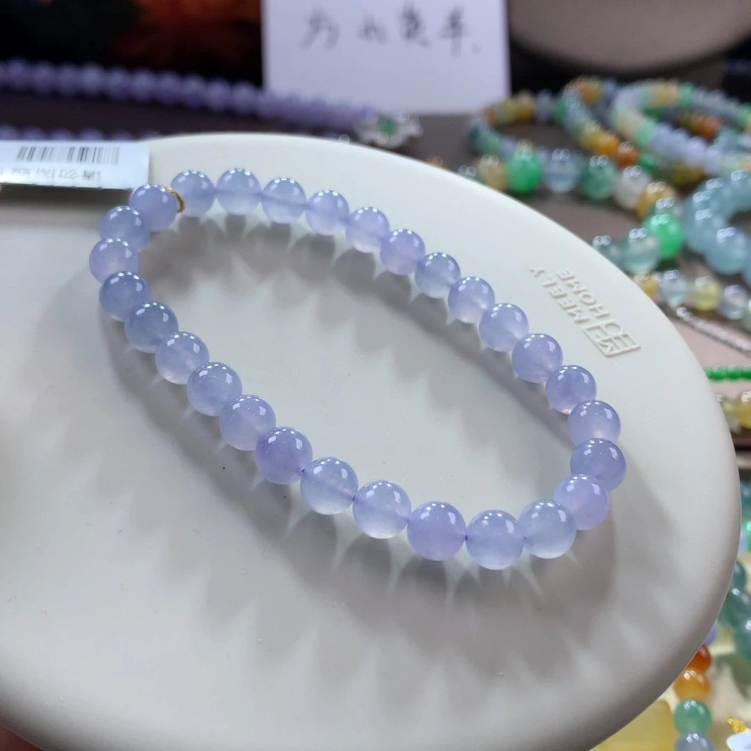 翡翠手链未镶嵌冰种薰衣草紫手串