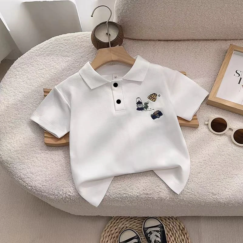 【刺绣polo】2025新款男童夏季POLO短袖儿童半袖上衣翻领