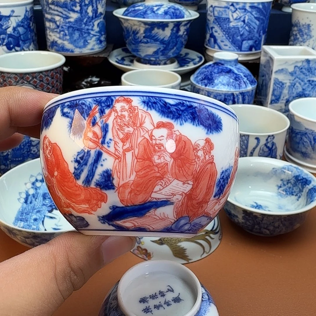 威***穷杯子景德镇全手工手绘陶瓷