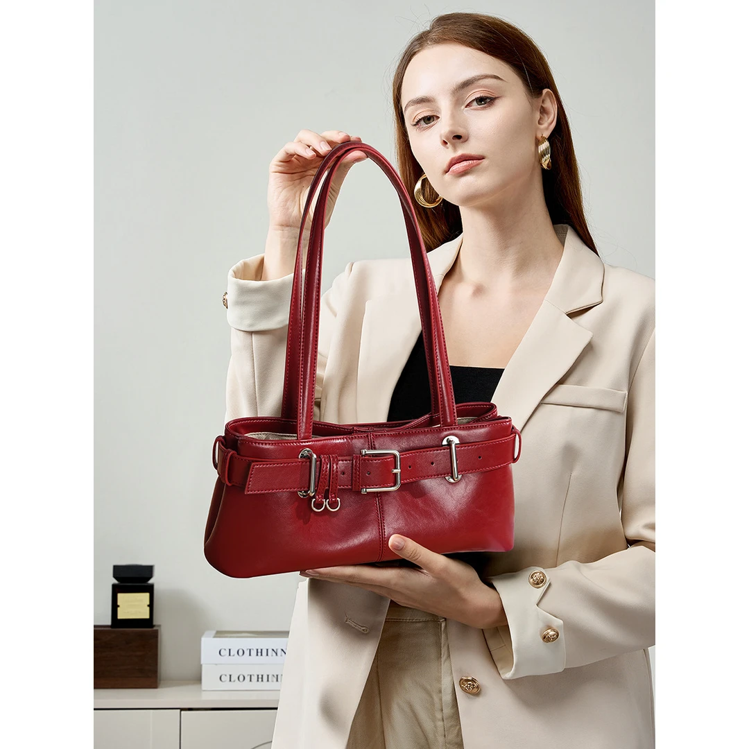 Coren Koarn品牌CK法棍包广州轻奢真皮法式腋下包女真皮手提女生