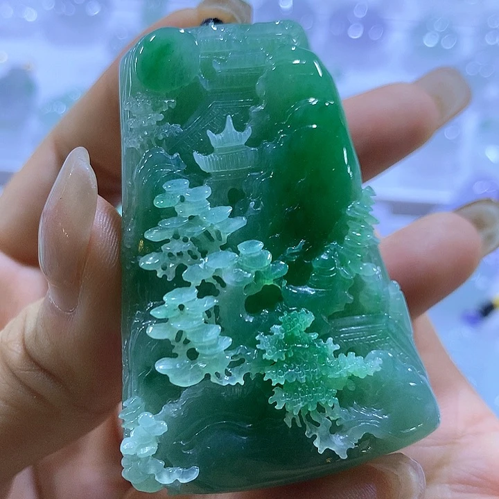 翡翠未镶嵌颈饰天然翡翠A货吊坠