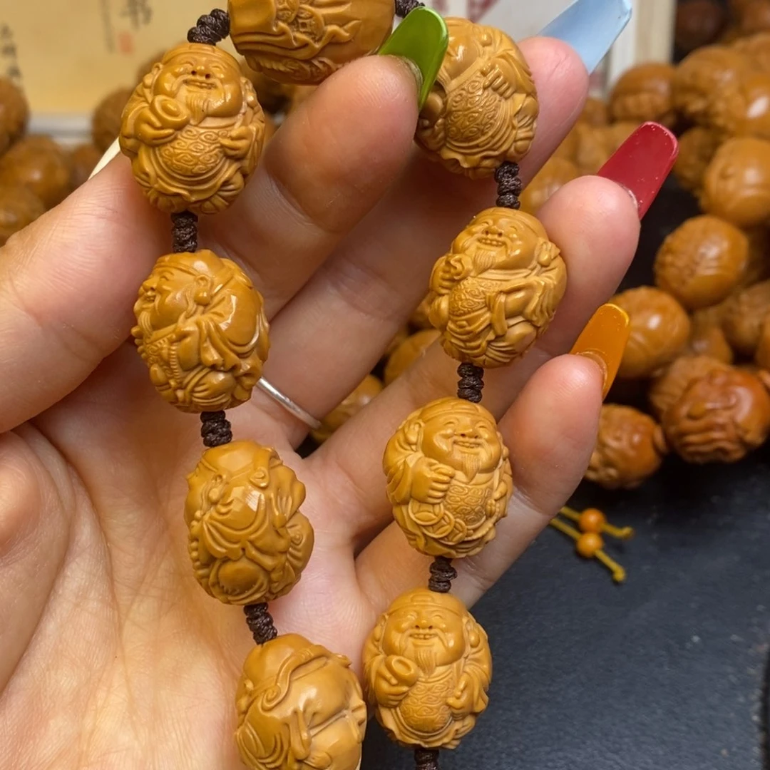 橄榄核吊坠精修财神