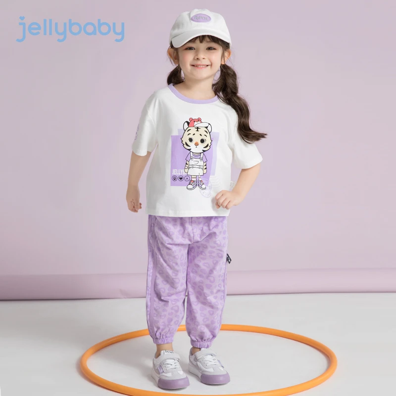 jellybaby杰里贝比夏季女童套装宝宝豹纹洋气两件套 JTG22822G