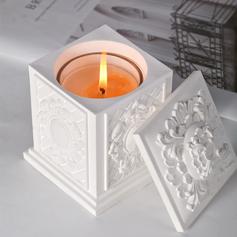 室内持久熏香卧室烛光低温蜡家用天然大豆蜡香薰蜡烛石膏雕塑扩香