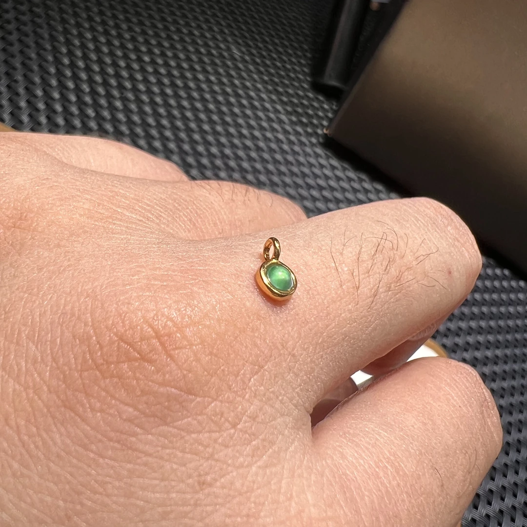 s925银翡翠配件提溜 KT24032764