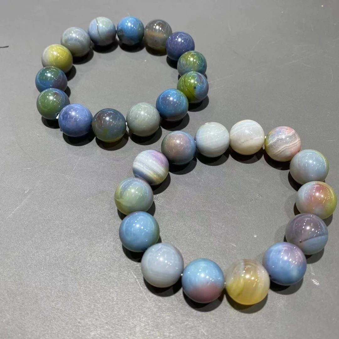 蓝盐源玛瑙手串多样性发其一@k