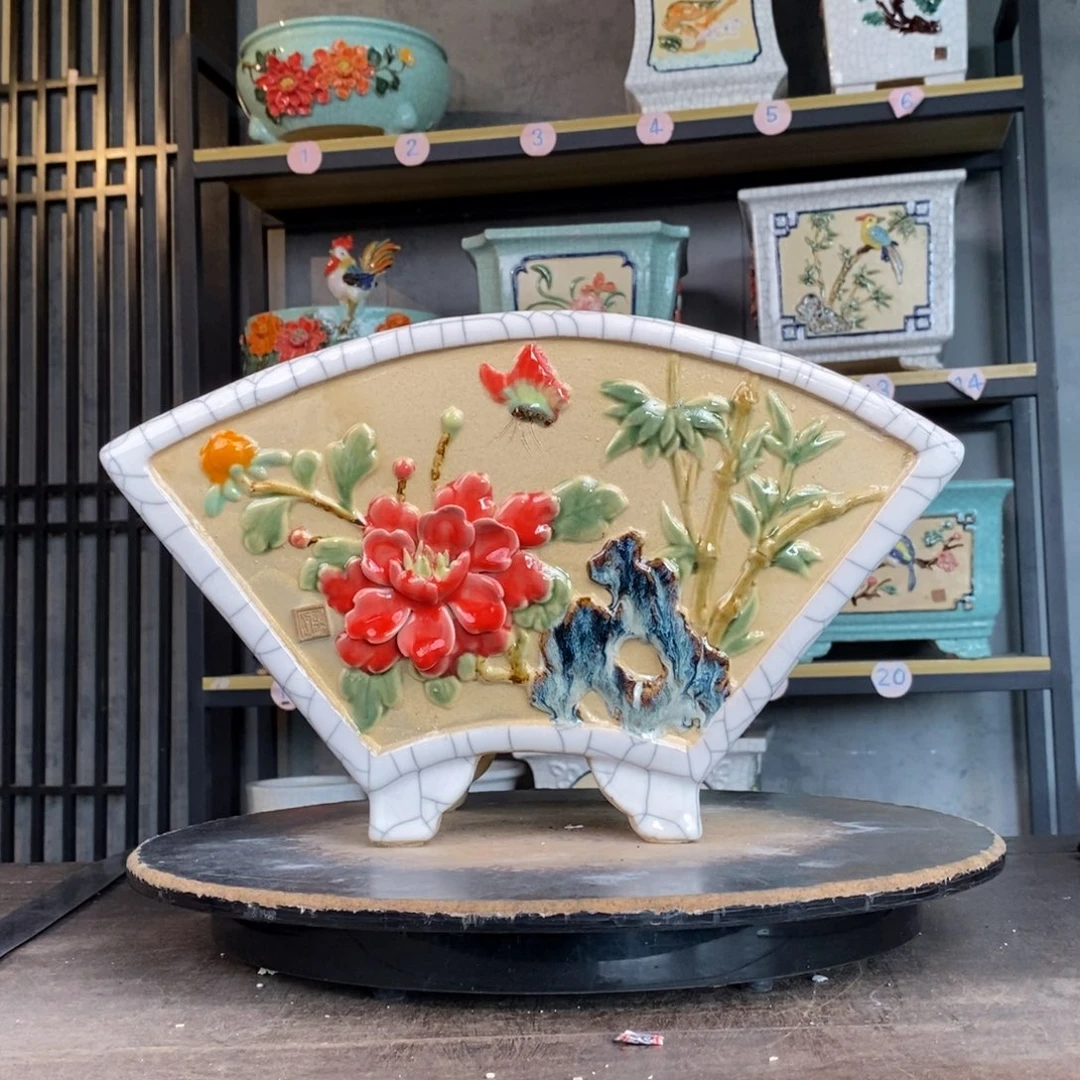 无铅玻璃我****810白冰扇形