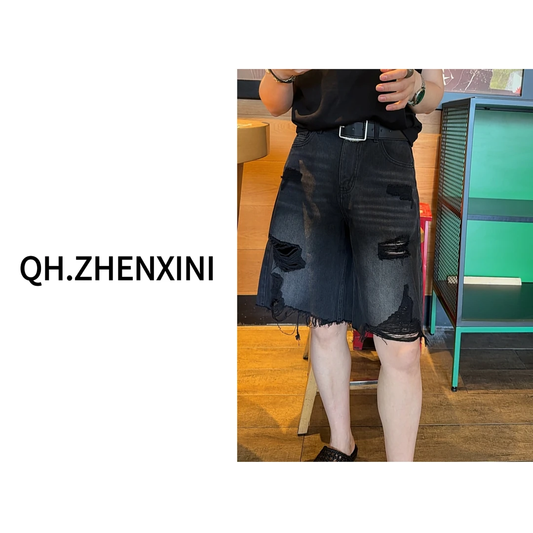 Q后严选.25夏季新款女士潮流百搭纯色水洗牛仔裤1359