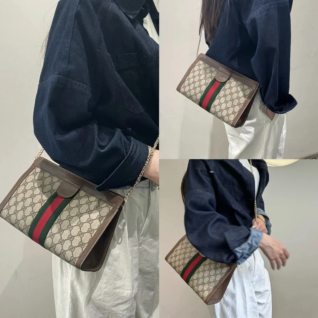 95新 GUCCI/古驰 奢优/古驰洗漱夹子手拿包/04025